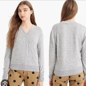 J. Crew Super Soft Faux Wrap Top Size Medium Heather Gray
